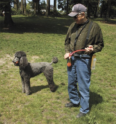 Warren Laine and his standard poodle