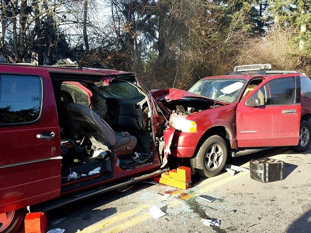 Two people were critically injured Sunday during a head-on crash on Military Road in Federal Way.