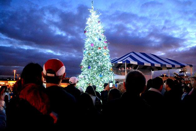 The community gathers at Town Square Park to watch the annual holiday tree lighting in Federal Way.