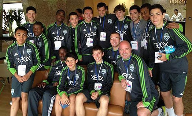 Eight Special Olympians who were combined with eight Unified Partners from the Sounders FC Pre-Academy program.