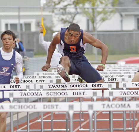 Decatur senior Drew Thompson won three individual events during the Gators' loss to Enumclaw Wednesday. Thompson won the 110-meter hurdles