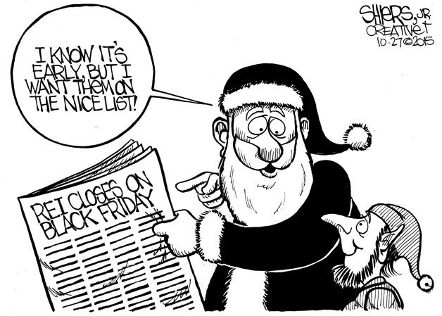 REI on Santa's nice list | Cartoon