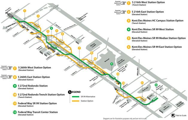 This graphic outlines the Highway 99 route