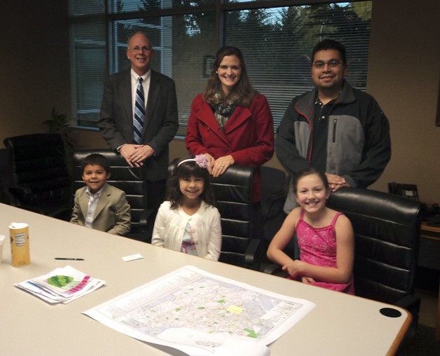 A handful of Green Gables students recently visited City Hall. Pictured (back row): Mayor Skip Priest