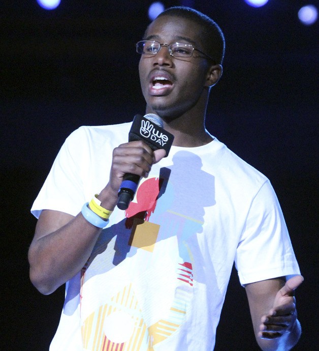 Caleb Dawson was a featured speaker at We Day Seattle
