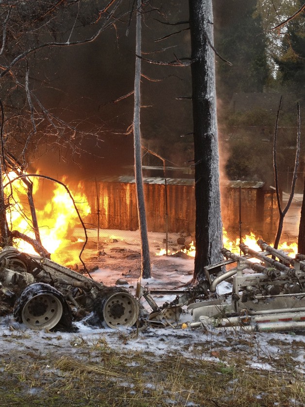 Firefighters and rescue crews responded to a tanker truck crash that killed a 68-year-old driver at 2:30 a.m. Sunday on southbound Interstate 5