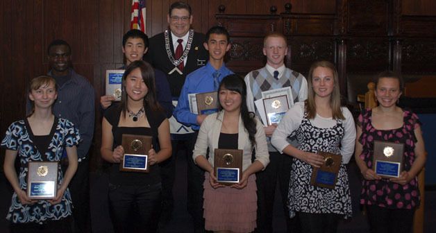 Pictured are the Masonic Outstanding Juniors for 2011: (Bottom row