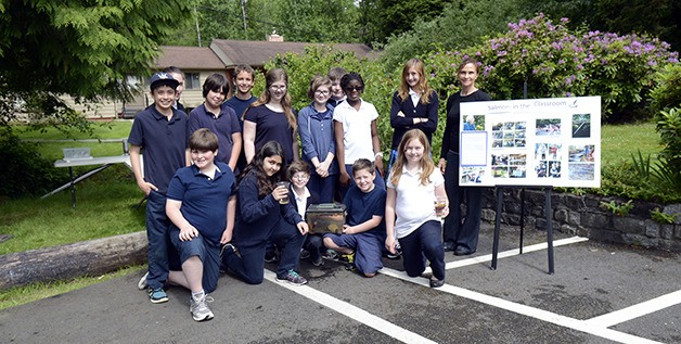 Spring Valley Montessori students released salmon into West Hylebos Creek last month.