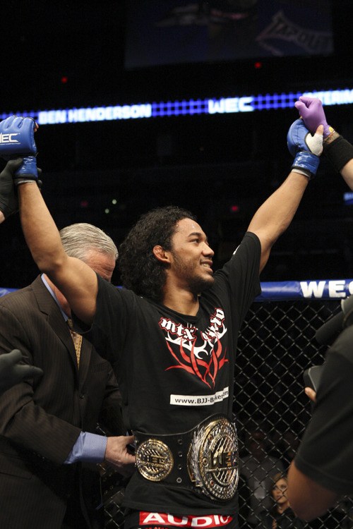 Decatur graduate Ben Henderson will defend his WEC lightweight world title against Anthony Pettis on Dec. 16 in Arizona.