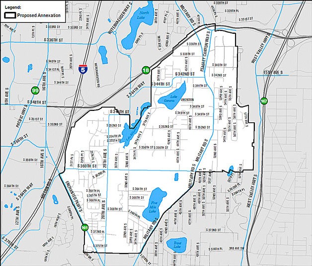 The Lakeland South Proposed Annexation Area is south of Highway 18