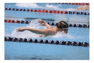 Thomas Jefferson freshman Amber Cratsenberg is unbeaten this season for the Raiders in the 50- and 100-freestyle. Cratsenberg will lead TJ into the swimming postseason