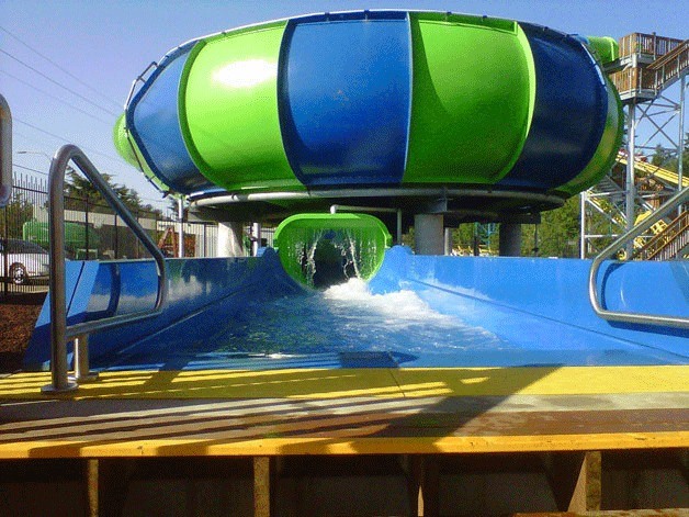 A ride at Wild Waves Theme Park. The company uses chemicals to clean and maintain pools and water rides.