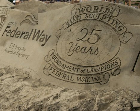 Opening day of the Sand Sculpting Tour of Champions. The event runs Aug. 18 to Sept. 5 at 31510 20th Ave. S.