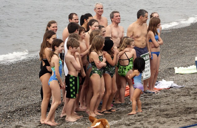 A scene from the 2010 Polar Bear Plunge at Redondo.