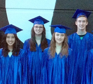 Christian Faith seniors wear graduation garb during the school's recent graduation ceremony.