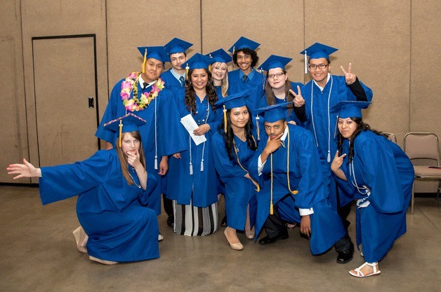 TAF Academy seniors celebrate following their recent graduation ceremony.