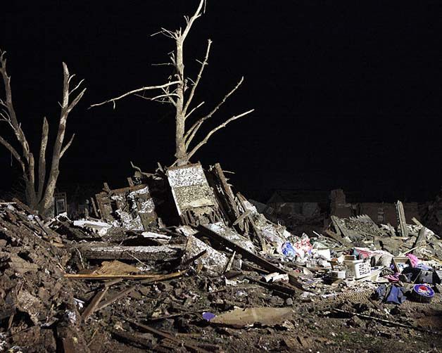 Photo of tornado damage