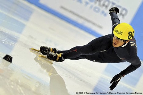 J.R. Celski sweeps the 1500m and 500m A finals on Day 1 of American Cup 1 in Chesterfield