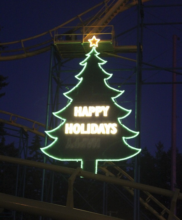 Wild Waves Theme Park in Federal Way hosted a tree lighting ceremony Dec. 2. Employees built the tree