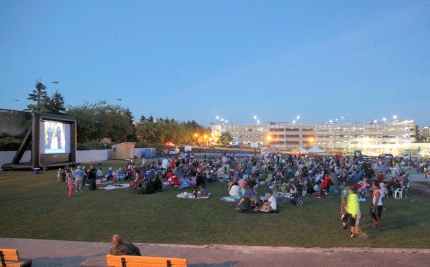 The first movie night at Town Square Park in Federal Way.