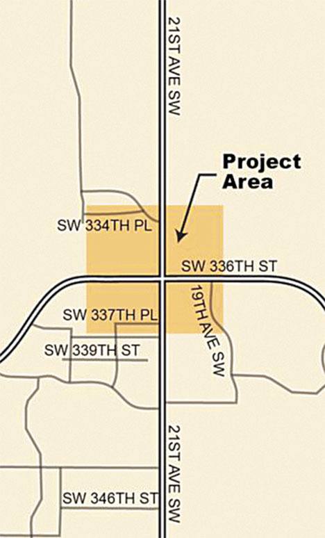 Construction project at SW 336th St. and 21st Ave. SW in Federal Way.