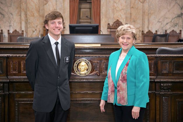 Rep. Linda Kochmar and Caleb Bryant.