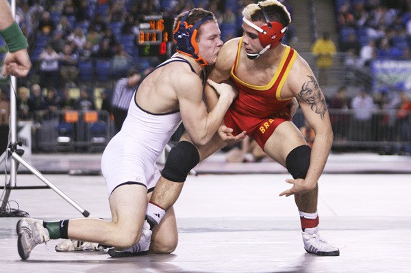 Decatur senior 195-pounder Rowland Gaydosh (left) finished fourth at the 64-team Tri-State Tournament in Idaho Saturday.