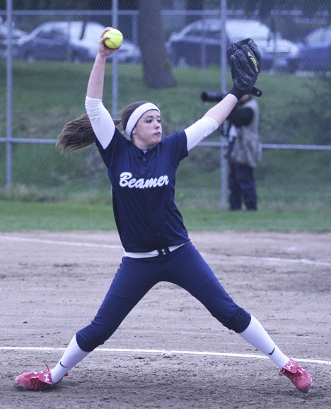 Todd Beamer sophomore Emma Blauser throws a pitch during Tuesday's 6-3 win over Decatur. Blauser allowed two earned runs in seven innings of work.