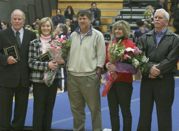 The Federal Way Public School inducted its fourth class into its Athletic Hall of Fame Wednesday at the All-City Gymnastics Meet at Beamer. The class included