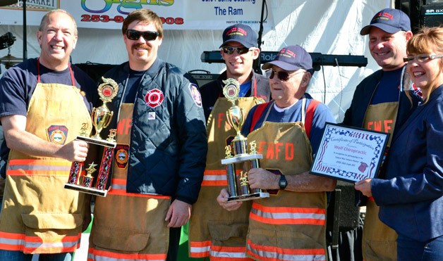 King Fire and Rescue and Wolf Chiropractic won both first place and people's choice again during the annual Federal Way Farmers Market Chili Cook Off on Saturday.