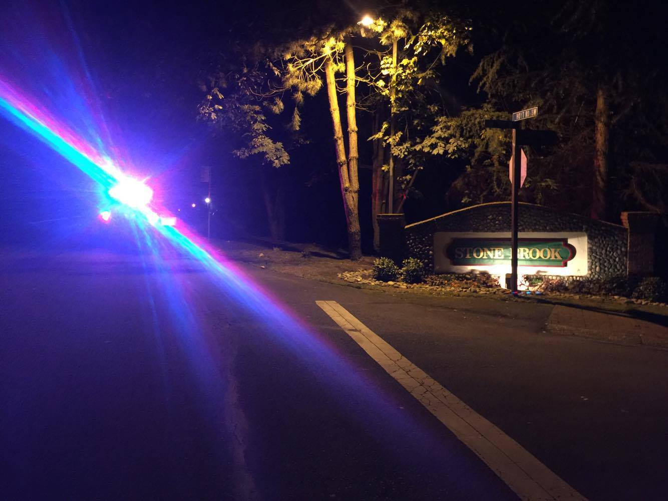 Federal Way police are near a vigil site for murder victim Dennis Sloboda. Photo courtesy of Anton Sloboda