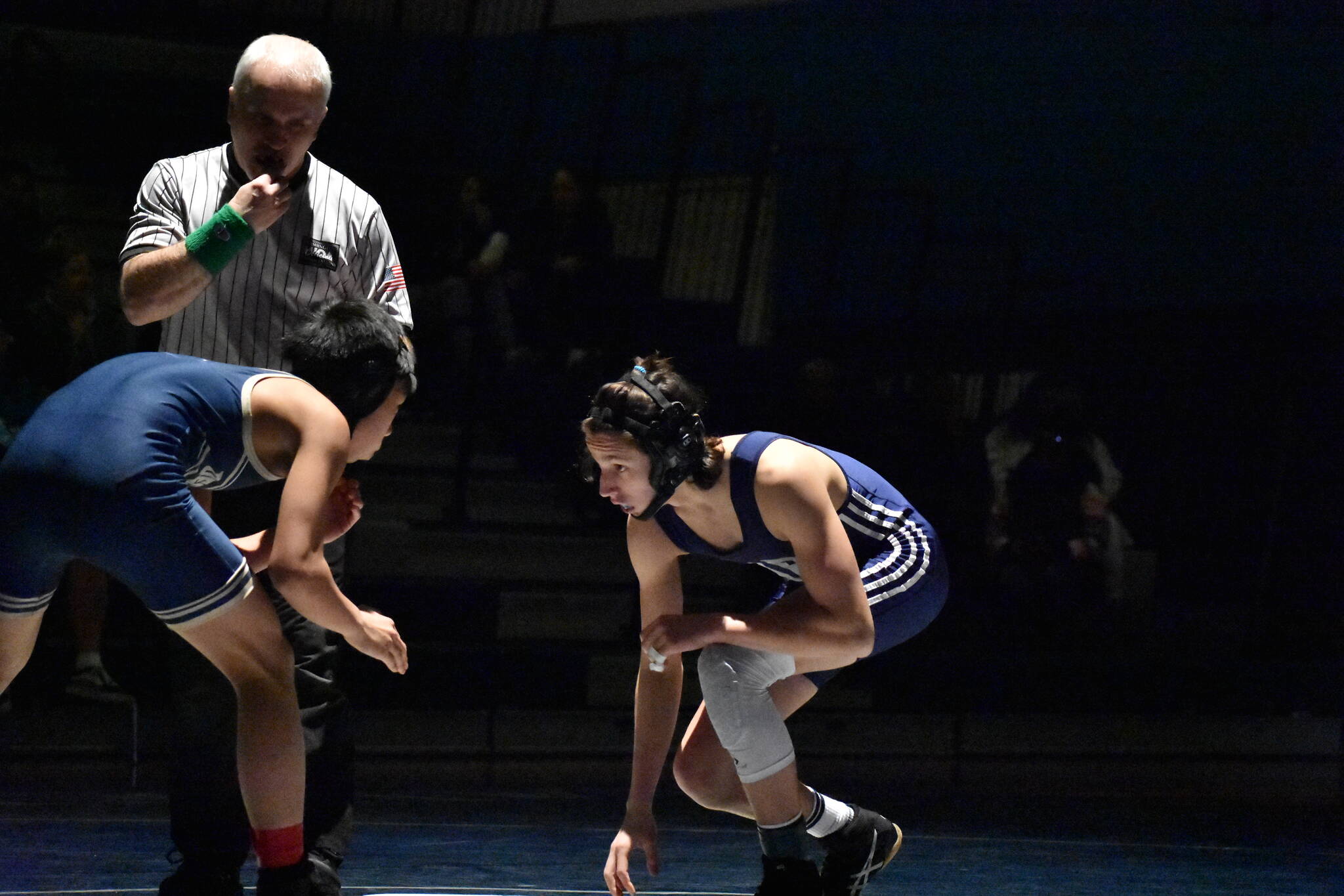 2021 State Championship tournament fifth place finisher Payton Eklund in his match against Decatur. Ben Ray/Sound Publishing