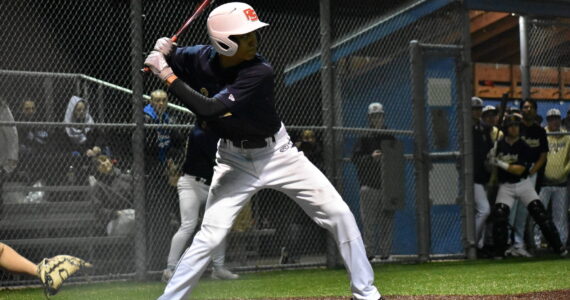 Gator leadoff hitter Eric Havili gets ready in the box during the fifth inning. Ben Ray / The Mirror