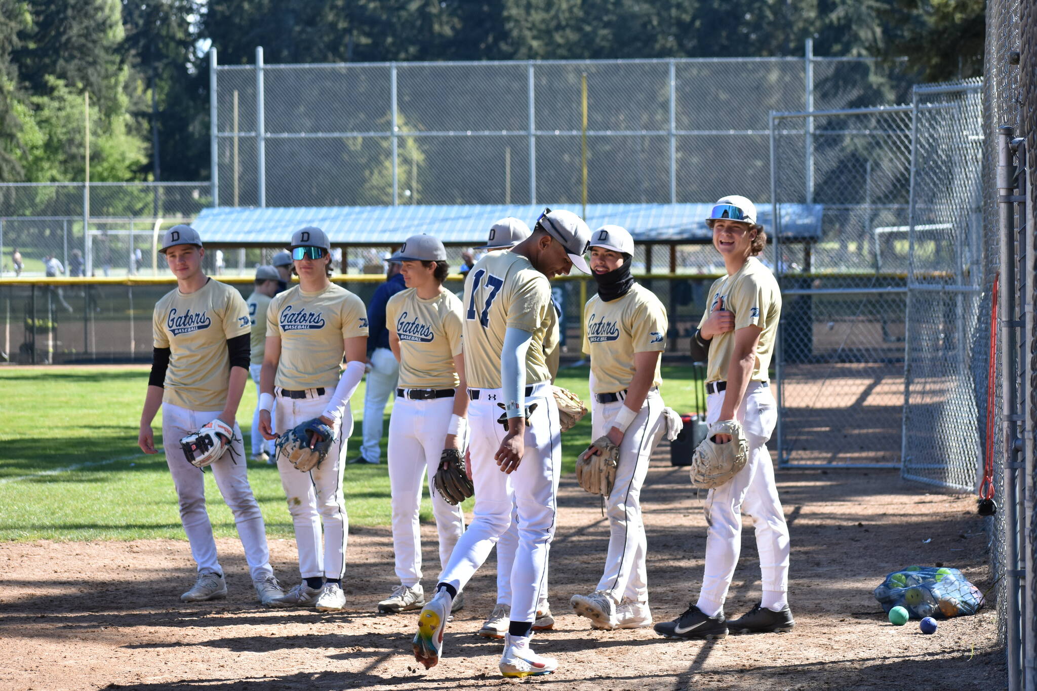 Decatur infielders warming up before their final game of the season. Ben Ray / The Mirror