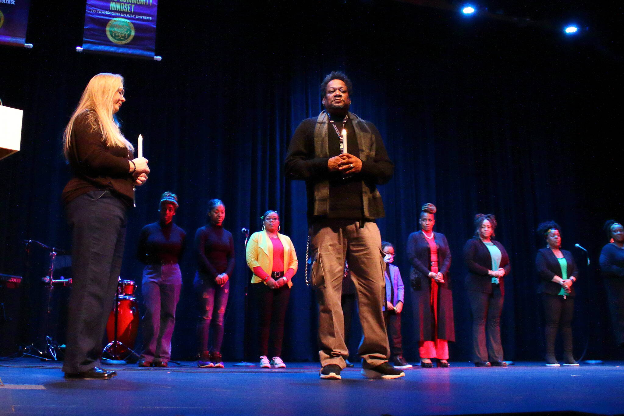 Frank Fields was honored at the recent MLK Day Event in Federal Way by being selected to hold a community torch. Photo by Keelin Everly-Lang / The Mirror.