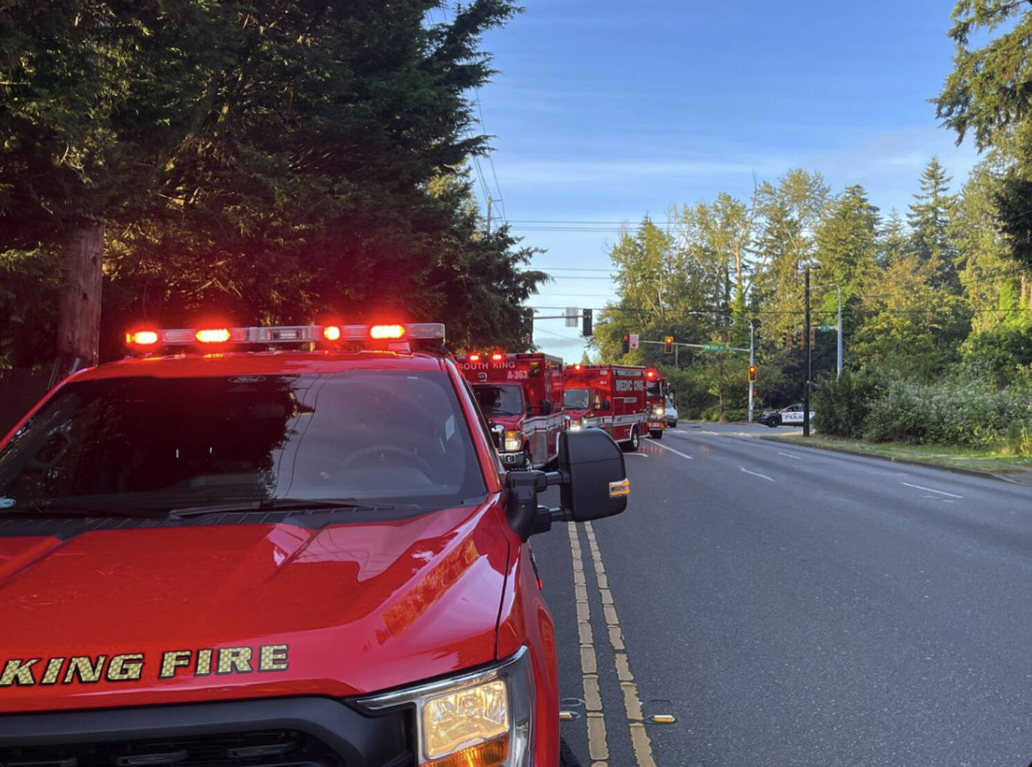 On Monday, June 24, at 5:34 a.m., a fatal motor vehicle collision occurred at the South 320th Street and 21st Avenue Southwest intersection. Photo courtesy of South King Fire