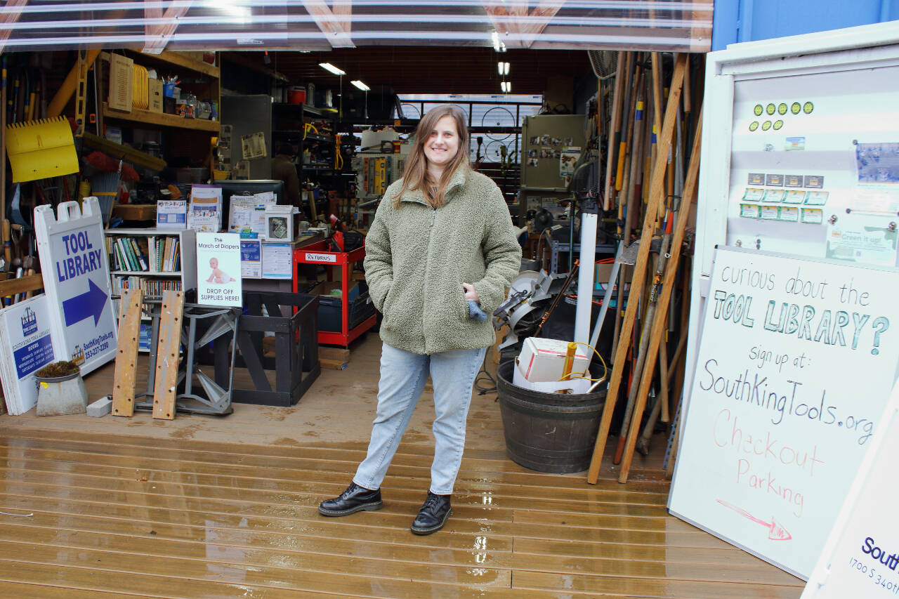 Amanda Miller, executive director of the South King Tool Library in Federal Way: “I see the potential in everything. In people, in stuff, in energy and how we use it, and whether or not we can be more efficient.” Photo by Keelin Everly-Lang / The Mirror