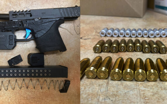 The ghost gun and bullets found at Todd Beamer High School. Photos from the Federal Police Department Public Records