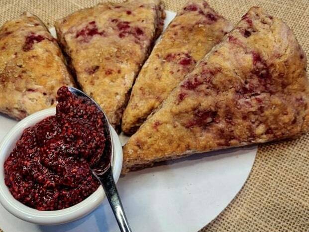Raspberry scones with raspberry compote. Courtesy photo