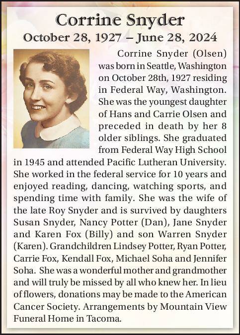 Corrine Snyder | Obituary