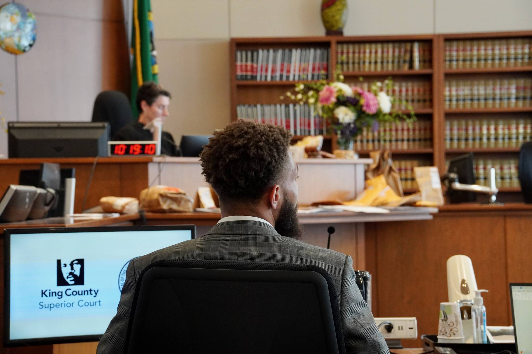 Robert Nelson sitting at trial on the last day of his murder trial. Photo by Joshua Solorzano/The Mirror