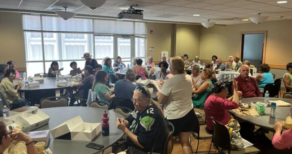 The free senior lunch on July 10 brought a large crowd. Photos by Max Burchi/The Mirror