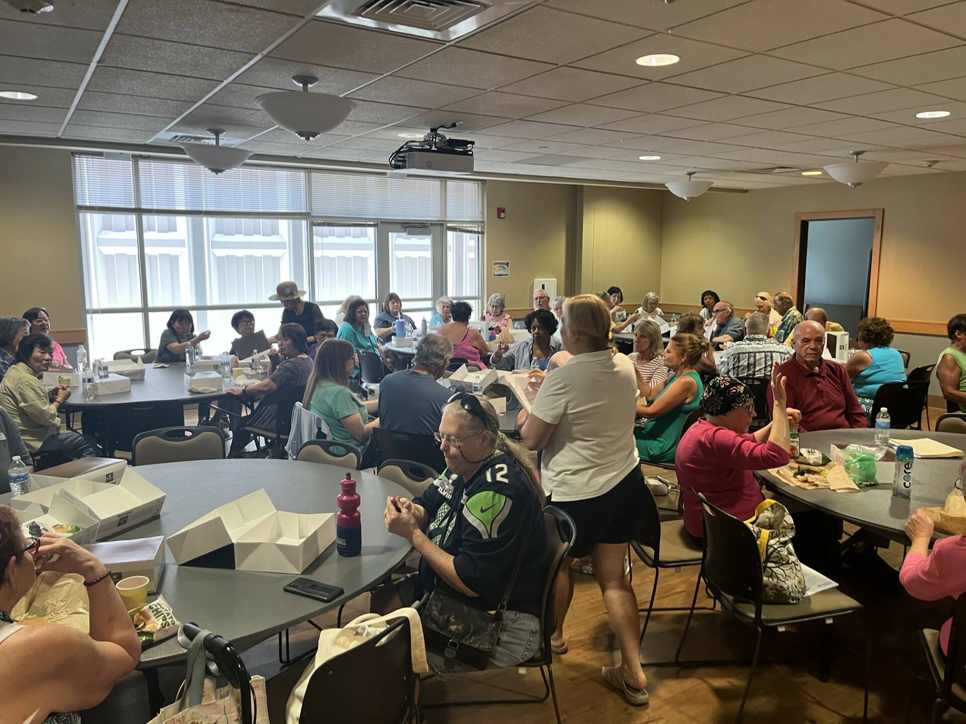 The free senior lunch on July 10 brought a large crowd. Photos by Max Burchi/The Mirror