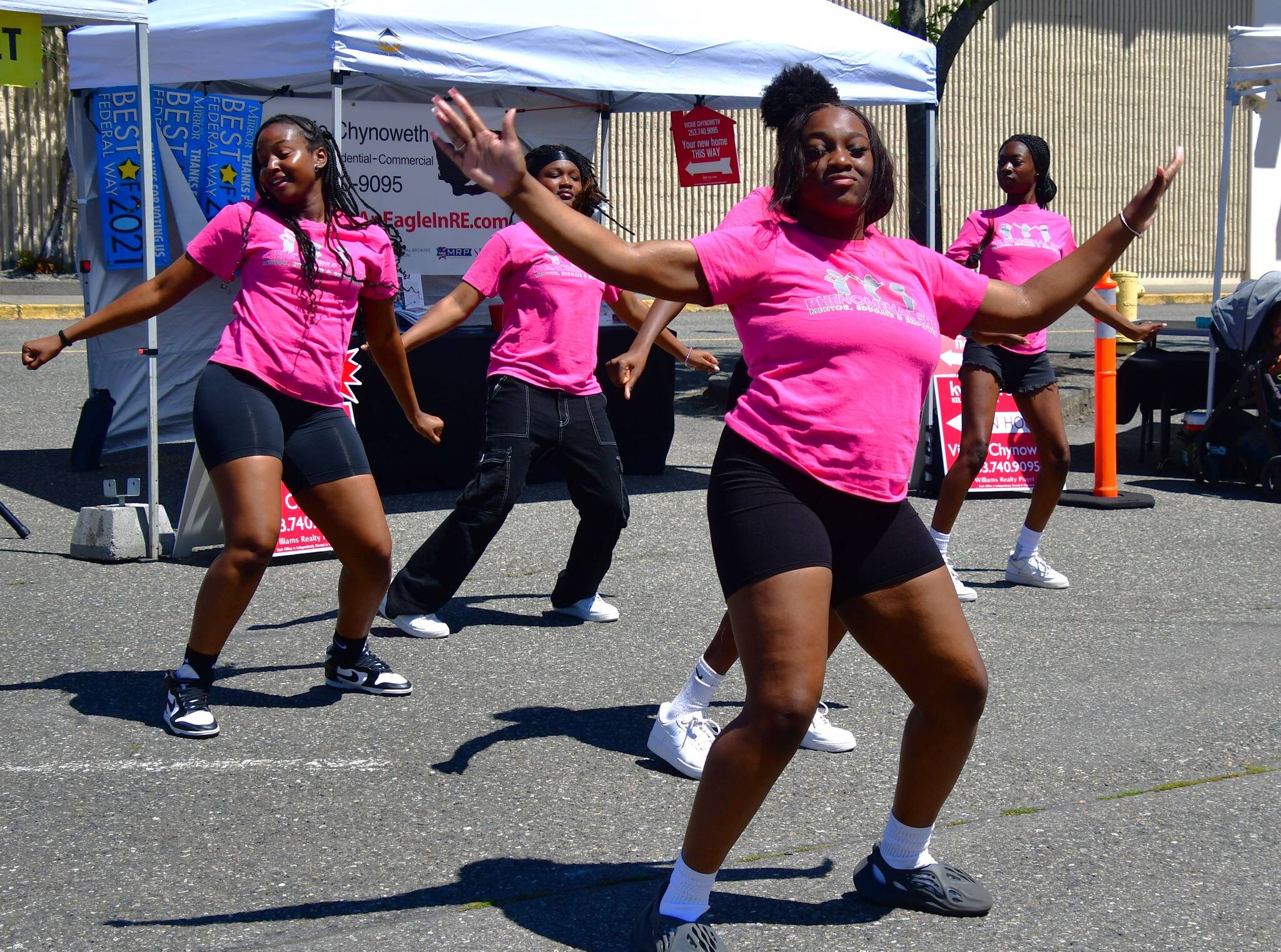 Phenomenal She’s dance team performed July 6. (Photo by Bruce Honda)