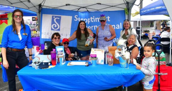 Soroptimist International of Federal Way hosted at booth Aug. 17 at the Federal Way Farmers Market. Soroptimist is a global volunteer organization that provides women and girls with access to the education and training they need to achieve economic empowerment. Photo by Bruce Honda