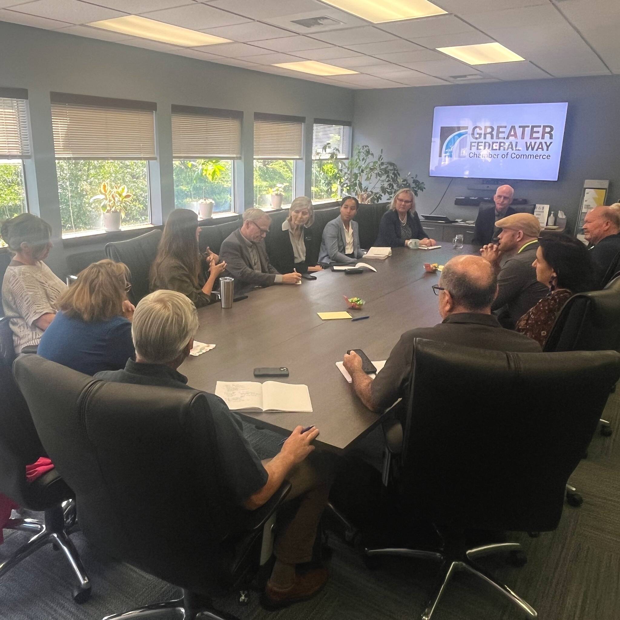 The Greater Federal Way Chamber of Commerce recently hosted a roundtable discussion with U.S. Rep. Adam Smith. Courtesy photo