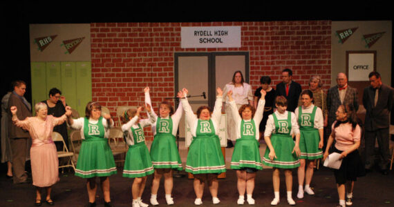 Photo provided by Friendship Theatre. 
Cheerleaders in a performance of Grease in 2011.