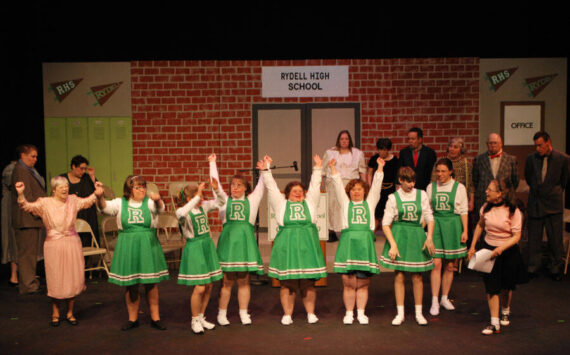 Photo provided by Friendship Theatre. 
Cheerleaders in a performance of Grease in 2011.