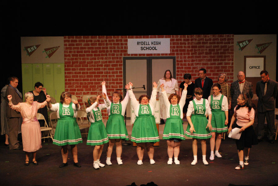 Photo provided by Friendship Theatre. 
Cheerleaders in a performance of Grease in 2011.