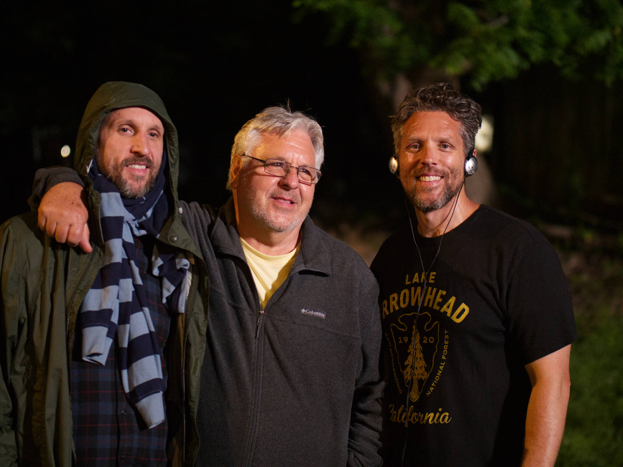 Kerry Bellessa with his dad, Clark Bellessa (Federal Way resident) and brother Aaron Bellessa (Seattle resident) when they visited on set. Photo by Shaun Greenspan